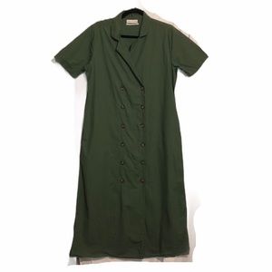 UO holly double breasted midi shirt dress